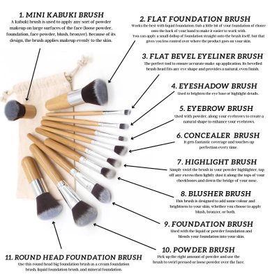 Bamboo Makeup Brush set - Image 4