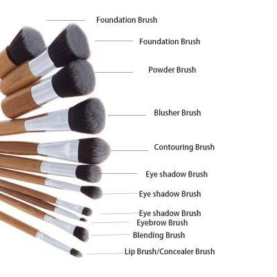 Bamboo makeup brush set