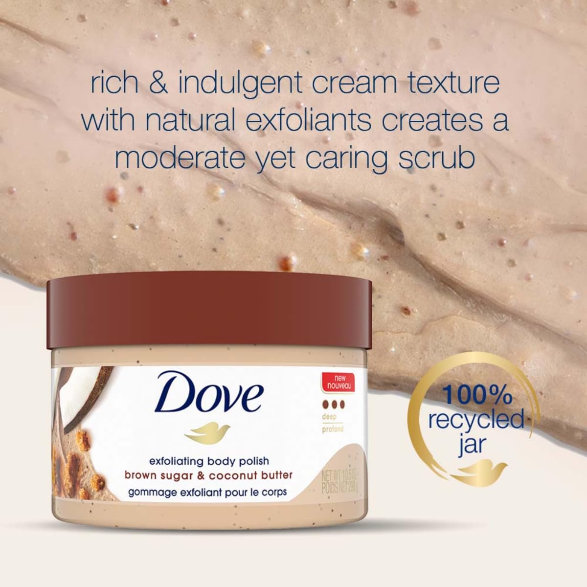 Dove Exfoliating Body Polish (Brown Sugar & Coconut Butter) - Image 4