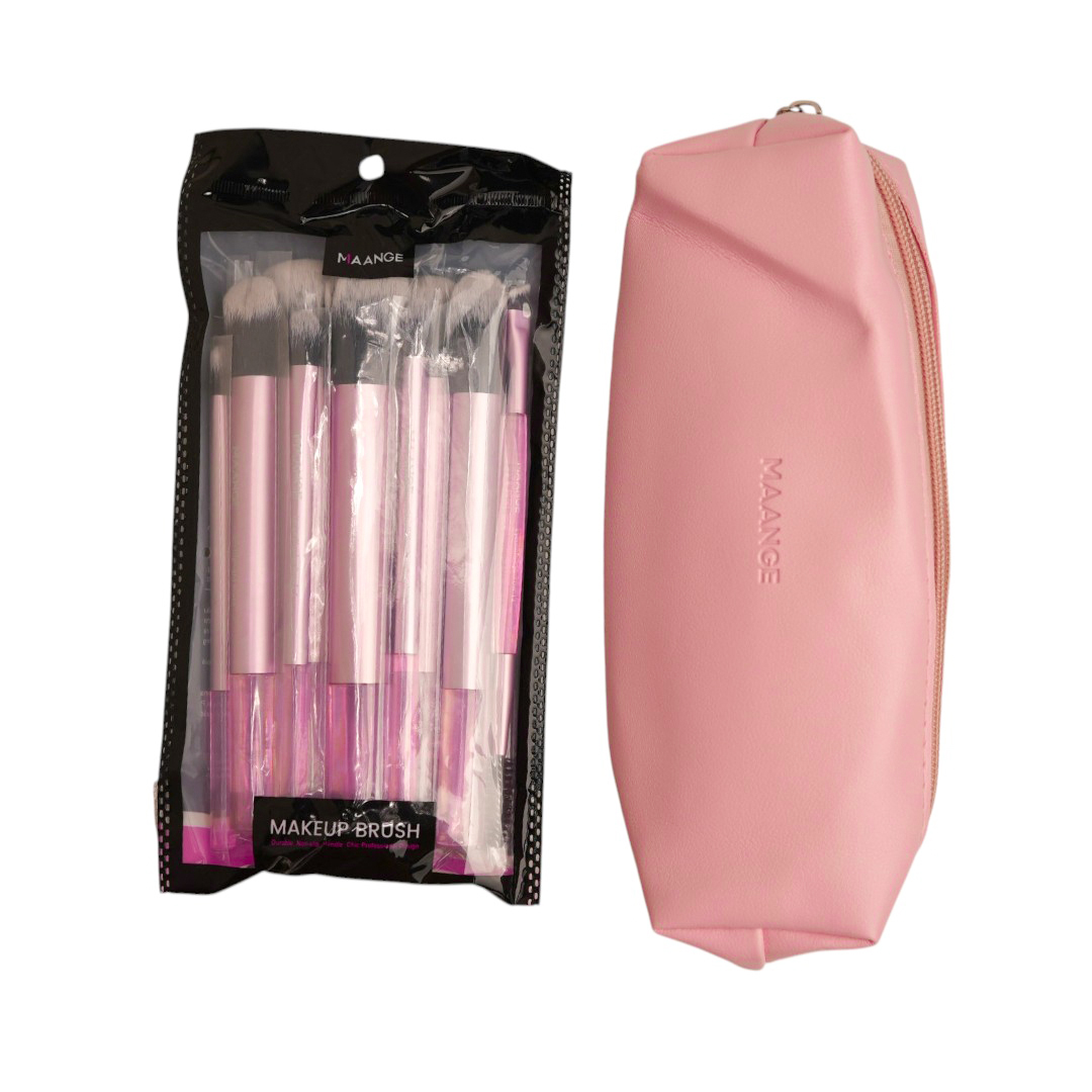 Maange 13pcs Makeup Brushes with Pink Bag