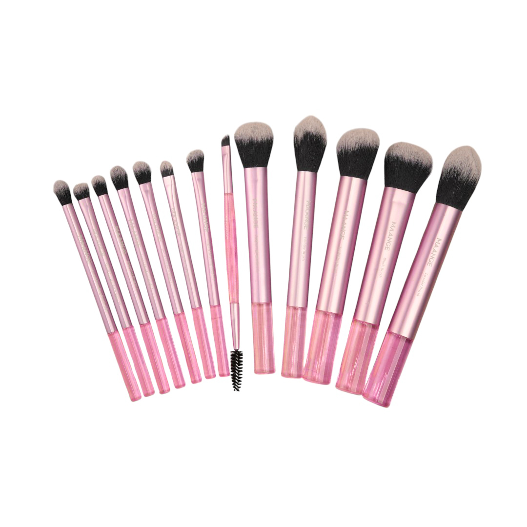 Maange 13pcs Makeup Brushes with Pink Bag - Image 3