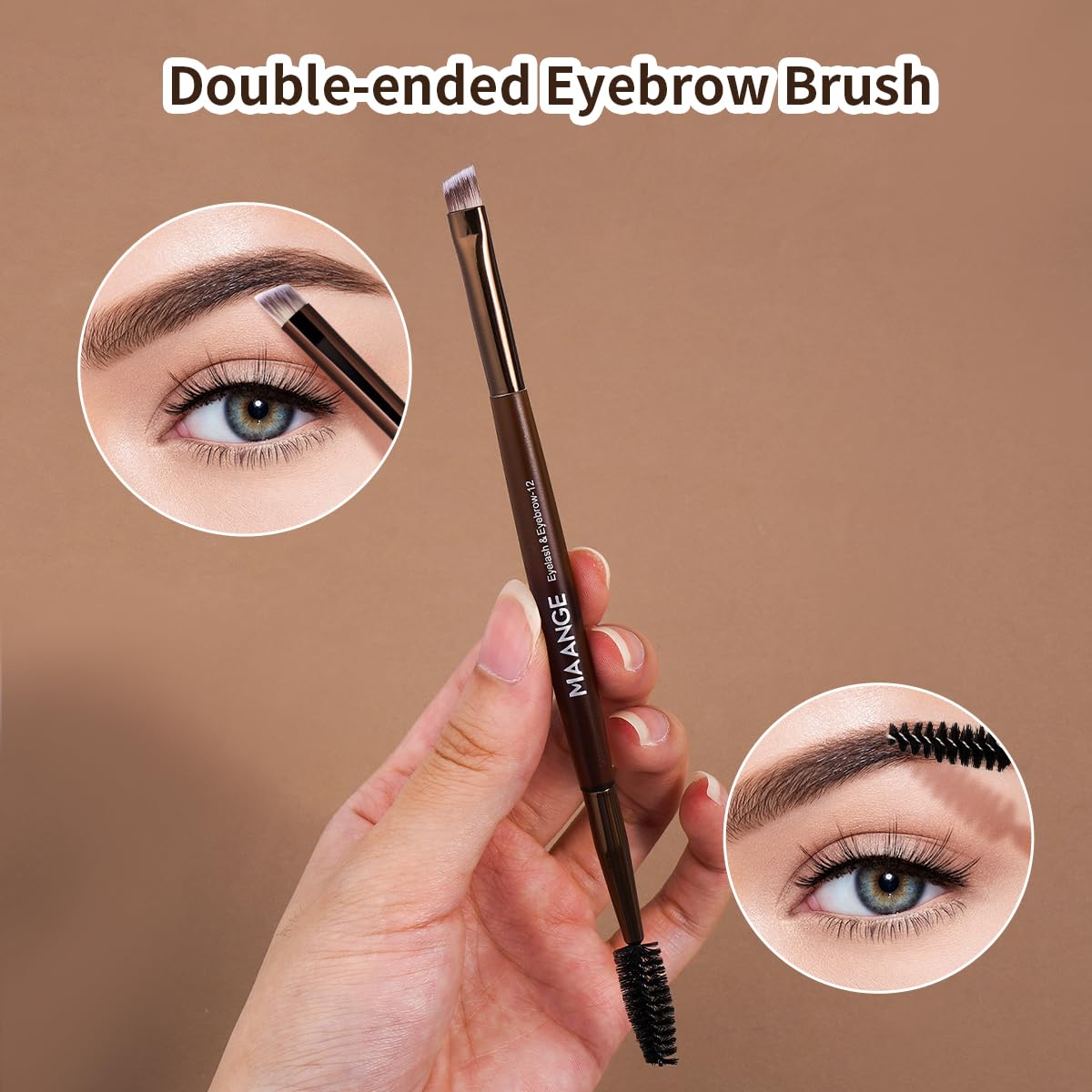 MAANGE 13 Pcs Makeup Brushes with brown Bag - Image 5