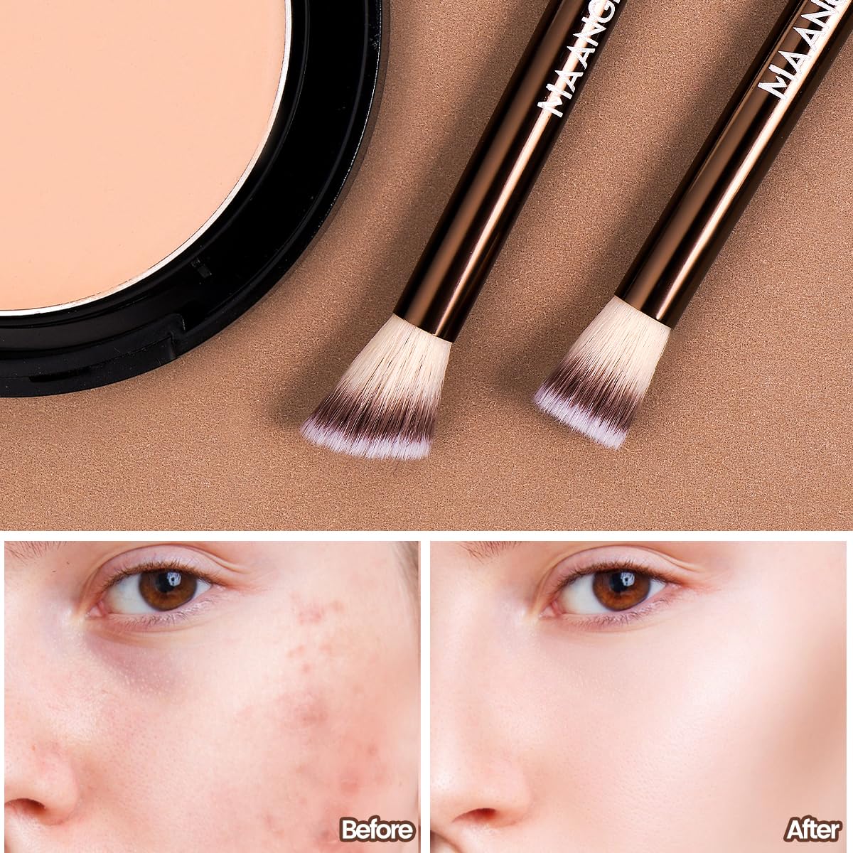 MAANGE 13 Pcs Makeup Brushes with brown Bag - Image 6