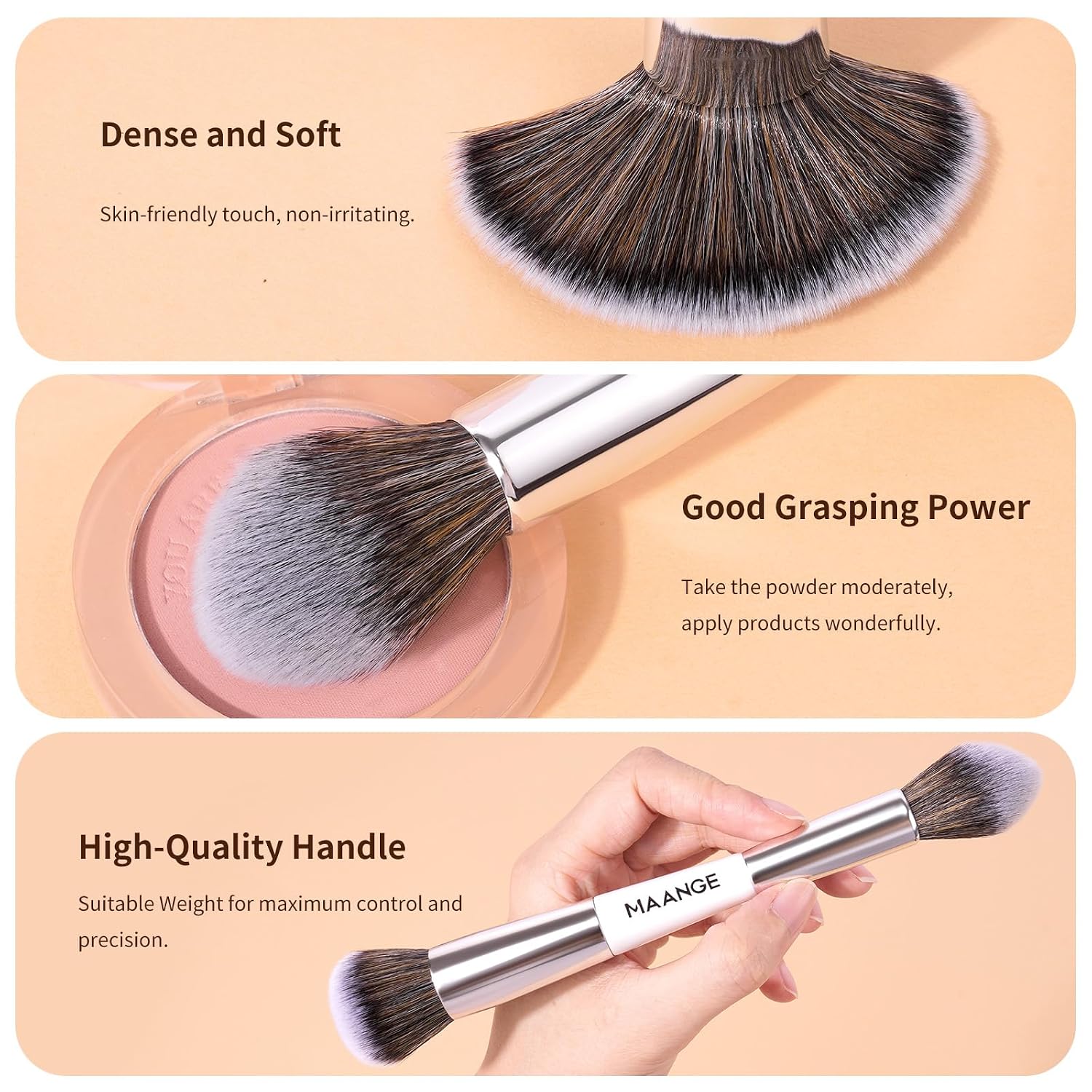 MAANGE 6pcs 2 in 1 Makeup brush - Image 2