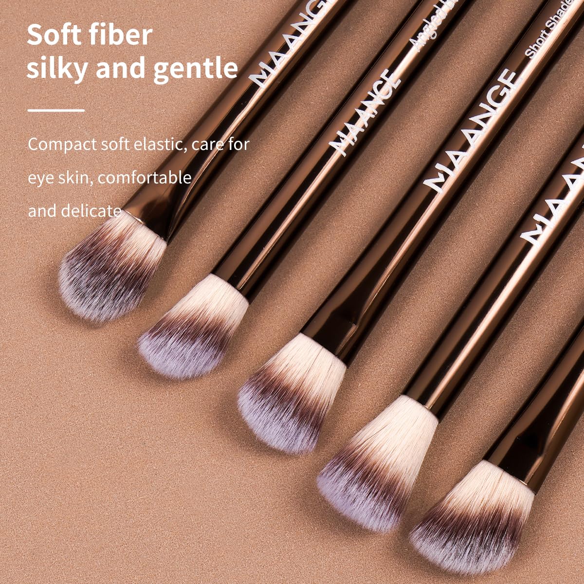 MAANGE 13 Pcs Makeup Brushes with brown Bag - Image 4